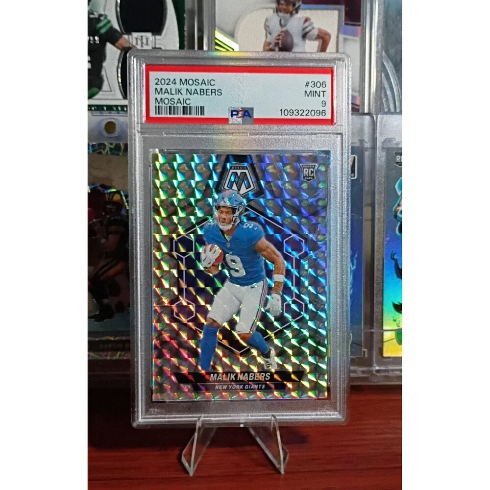 2024 Panini Mosaic - Rookies Malik Nabers #306 Mosaic Prizm (RC) PSA9